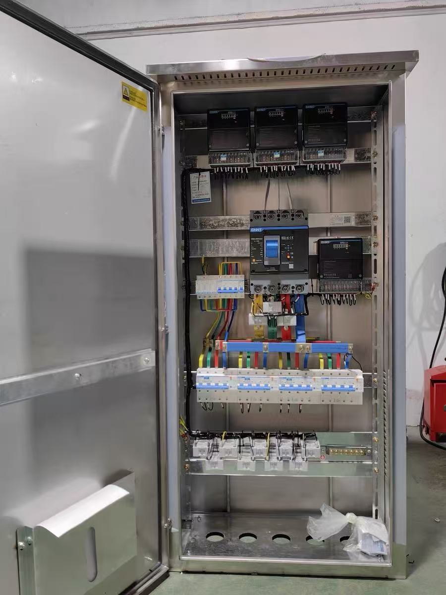 Industrial factory automation control cabinet installation
