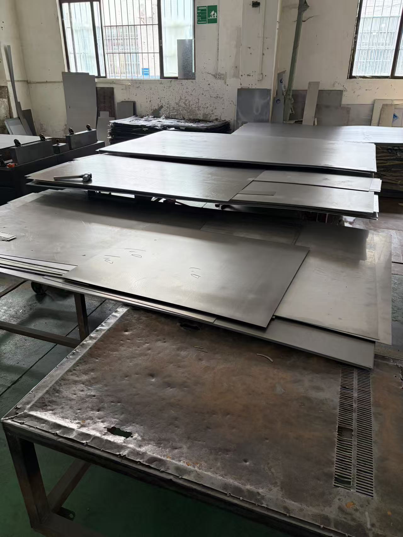 Step 1: Raw material inspection - cold-rolled steel sheet quality check