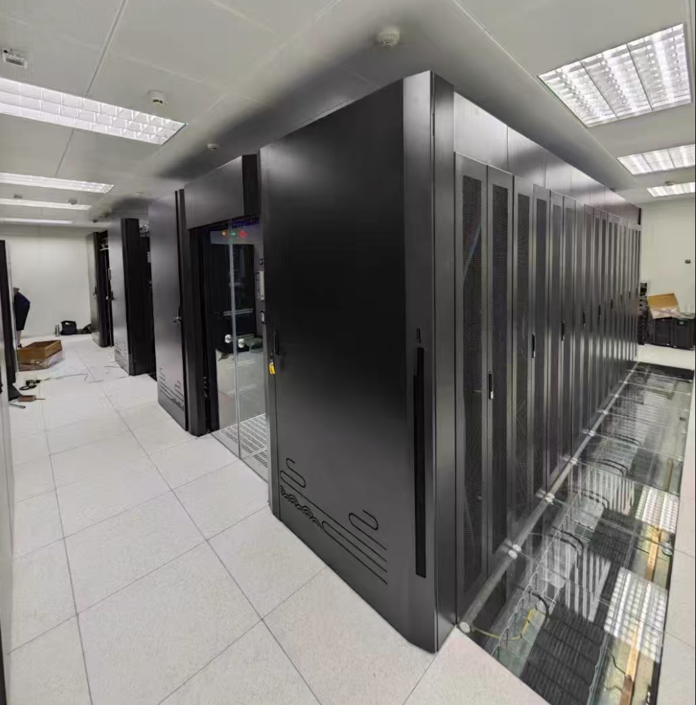 Large-scale data center deployment with custom server rack cabinets