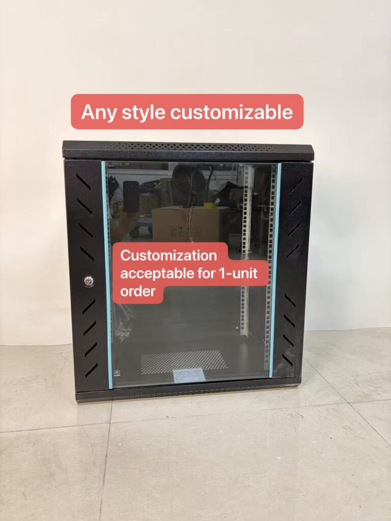 12U Wall Mounted Network Cabinet, 600x600mm, Cold Rolled Steel, Glass Door, 19 Inch Standard