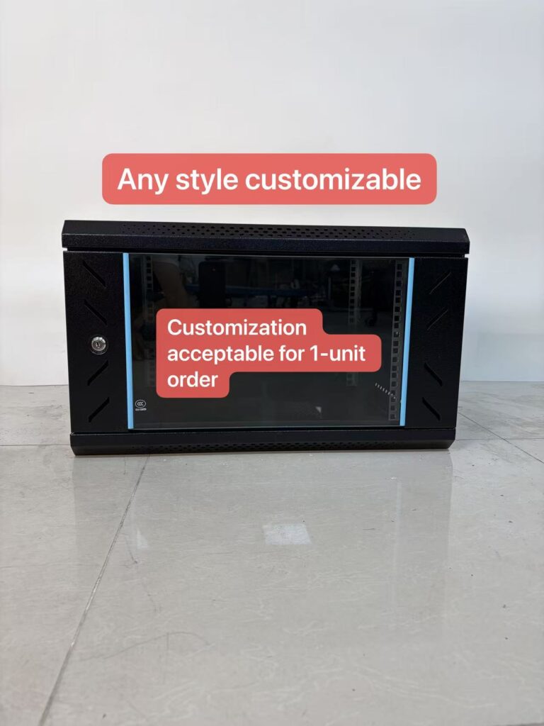 6U Wall Mounted Network Cabinet, 600x600mm, Cold Rolled Steel, Glass Door, 19 Inch Standard