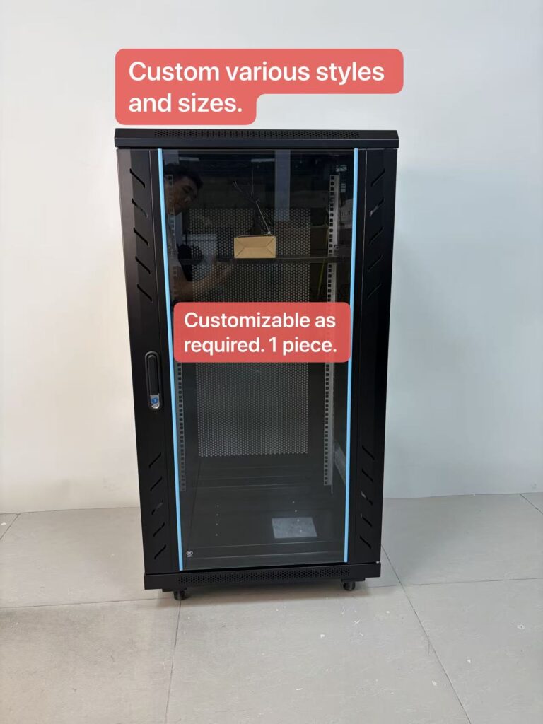 22U Heavy Duty Server Cabinet, 600×1000×1200mm, Cold Rolled Steel, Glass Door, 19 Inch Standard