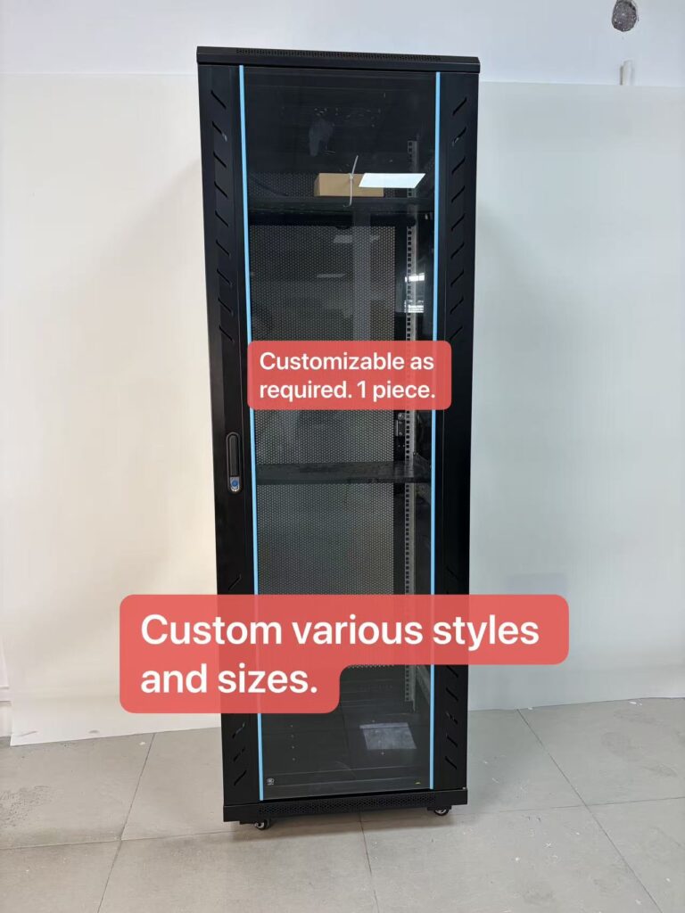 37U Heavy Duty Server Cabinet, 600×800×1800mm, Cold Rolled Steel, Glass Door, 19 Inch Standard
