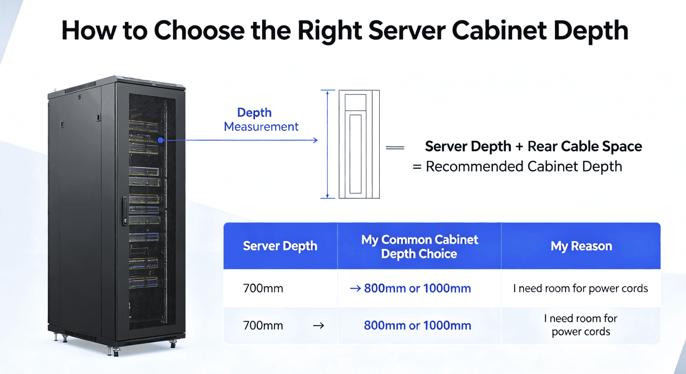 server cabinet depth selection server cabinet depth selection