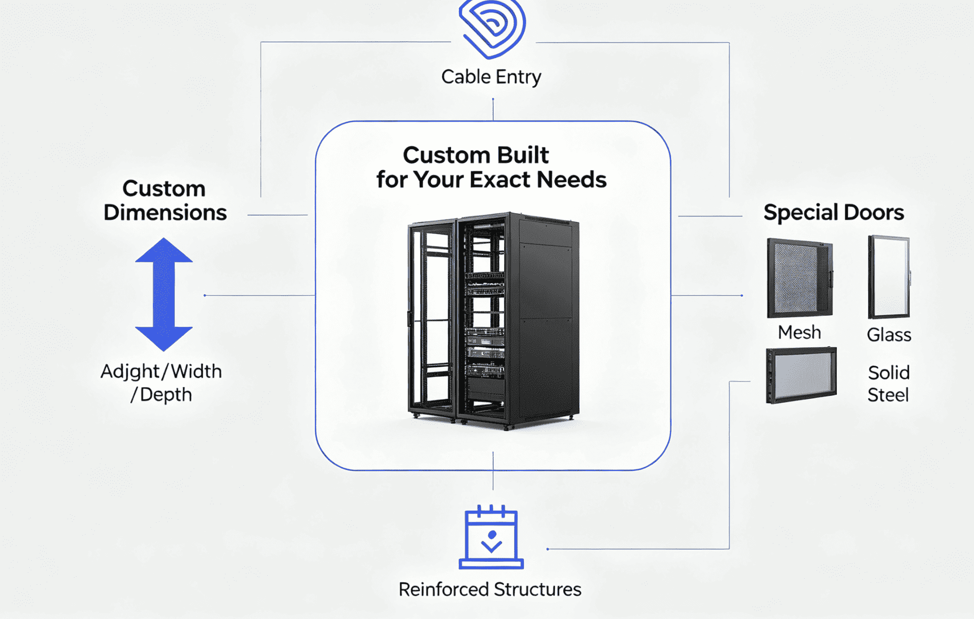 Custom Network Cabinet A custom-designed outdoor waterproof network cabinet