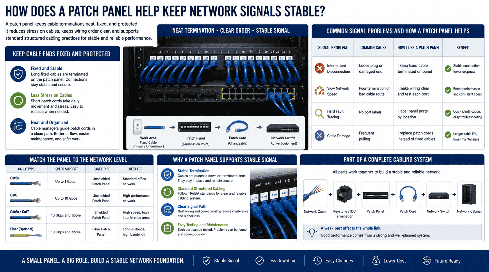 patch panel supports stable signal patch panel supports stable signal