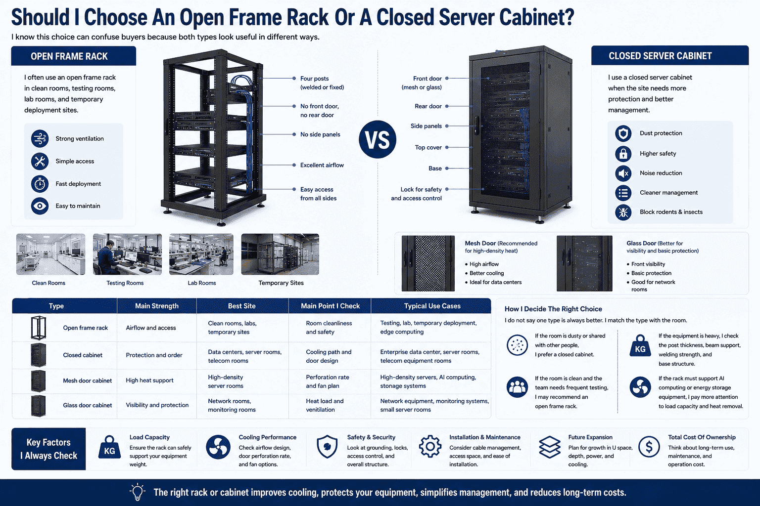 open frame rack vs closed server cabinet open frame rack vs closed server cabinet