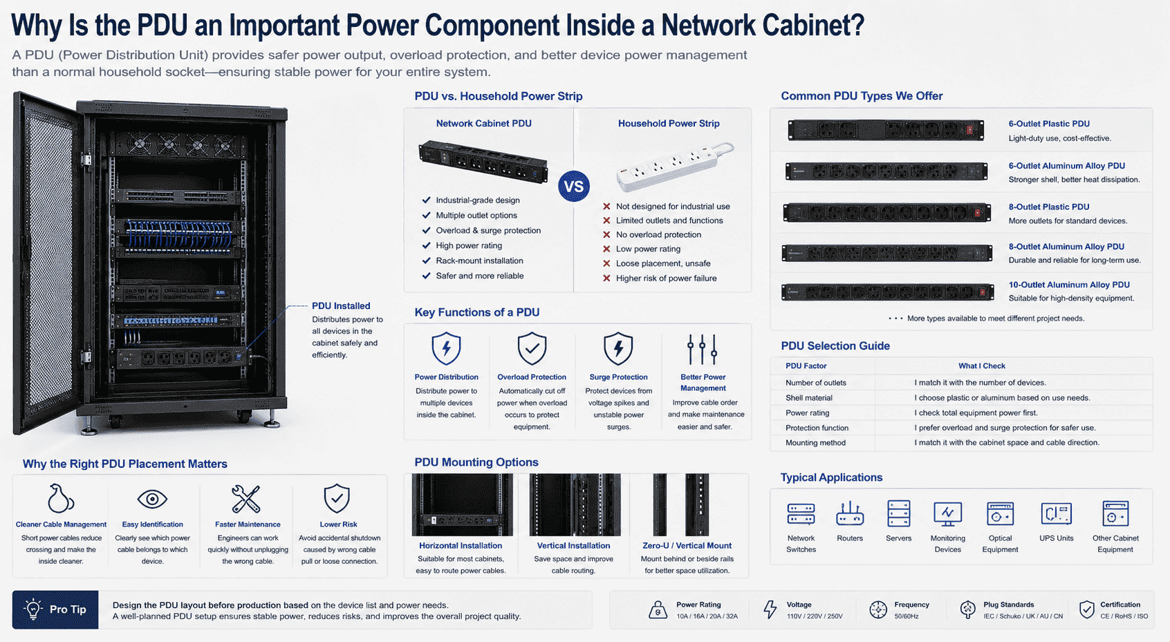 network cabinet PDU power distribution unit network cabinet PDU power distribution unit