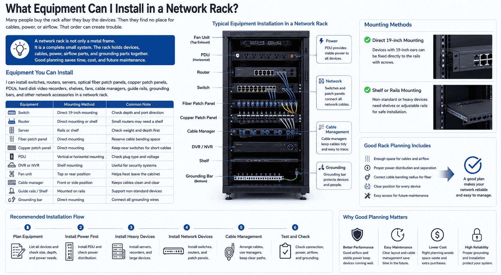 network rack equipment installation network rack equipment installation