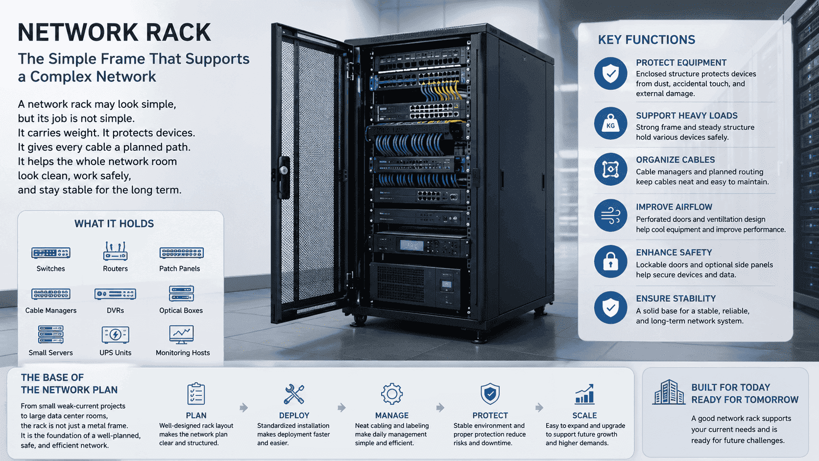 network rack cabinet for data center