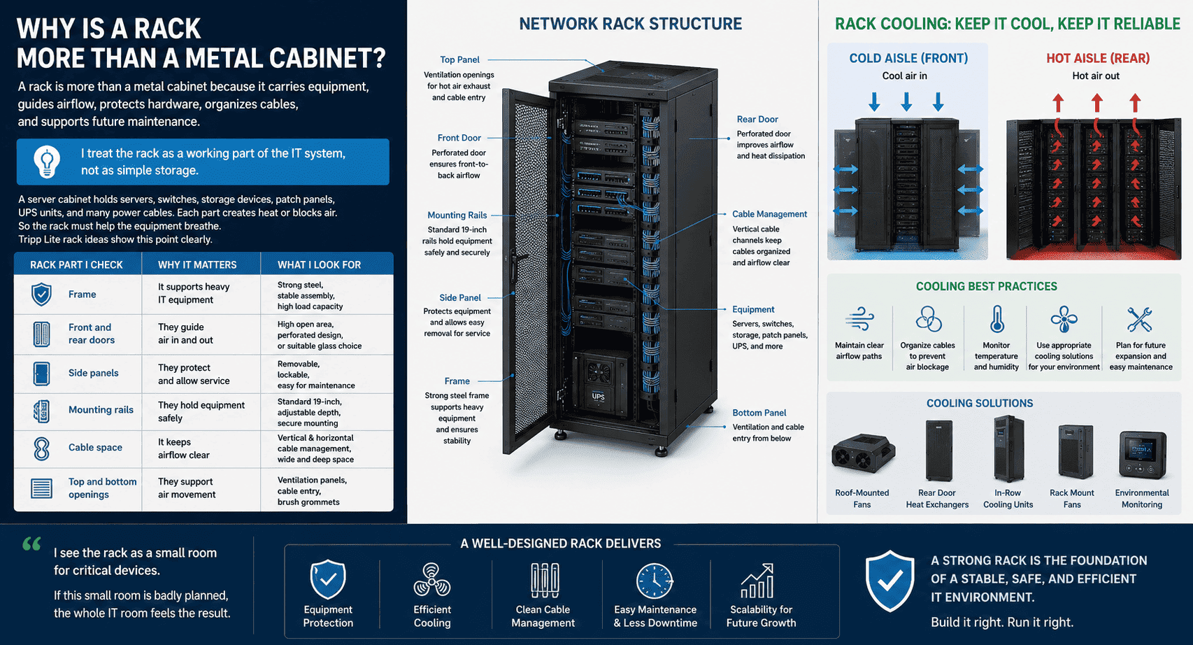 network rack structure and cooling network rack structure and cooling