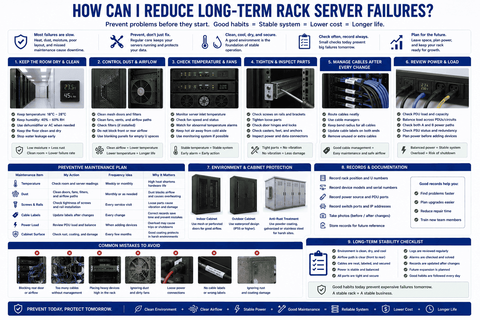 rack server maintenance and failure prevention rack server maintenance and failure prevention