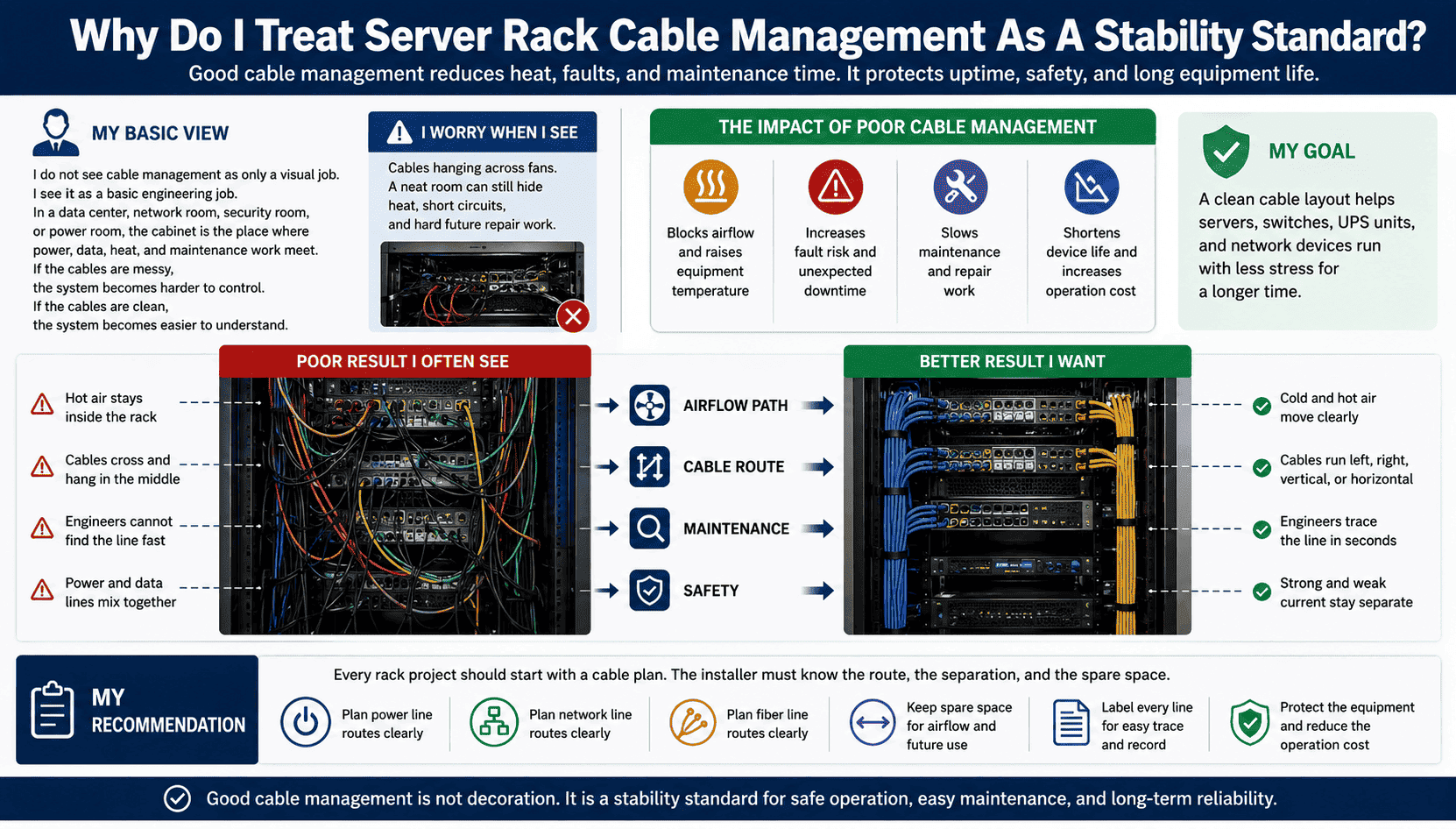 server rack stability cable management server rack stability cable management