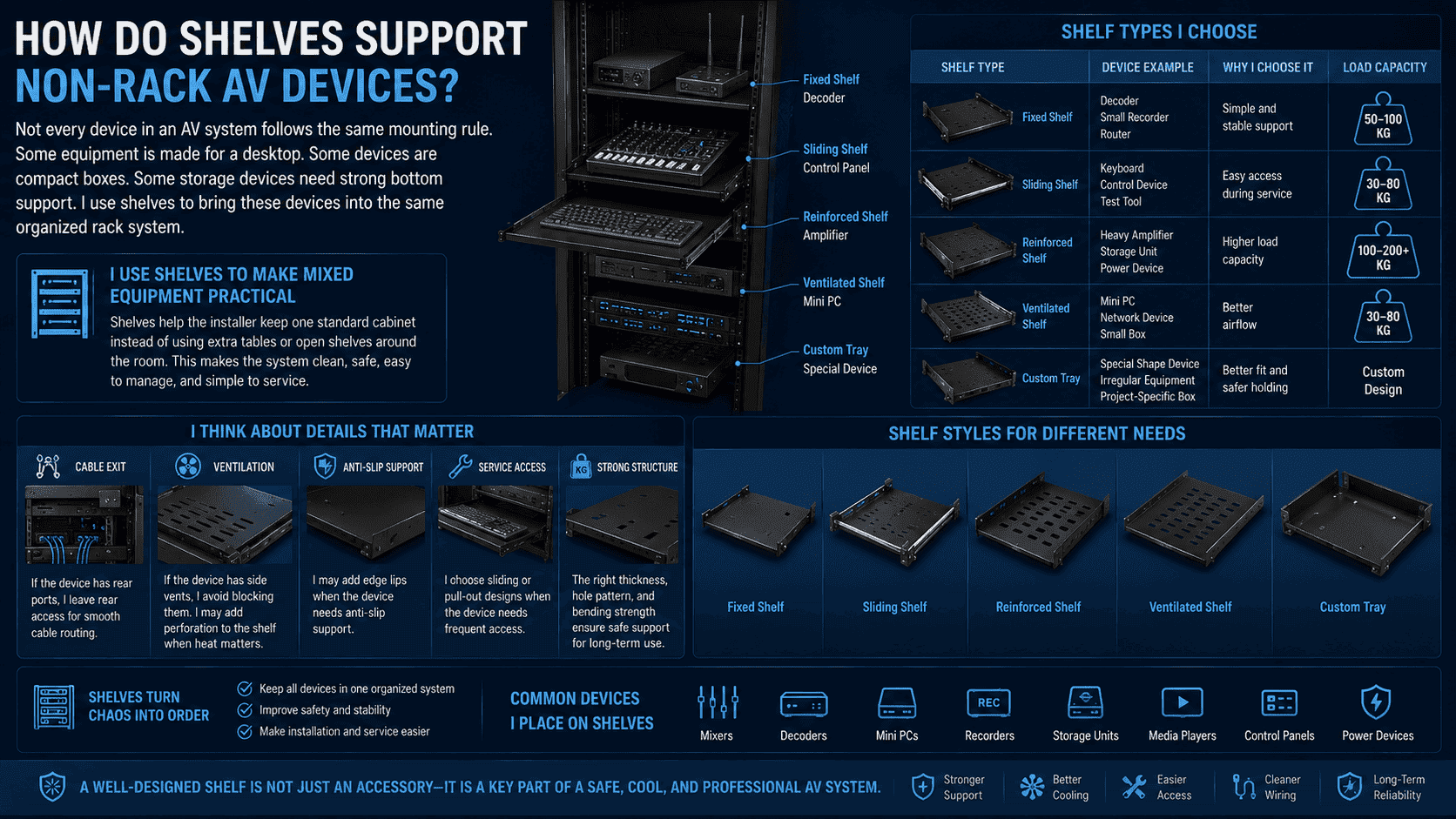 AV rack shelves custom trays AV rack shelves custom trays