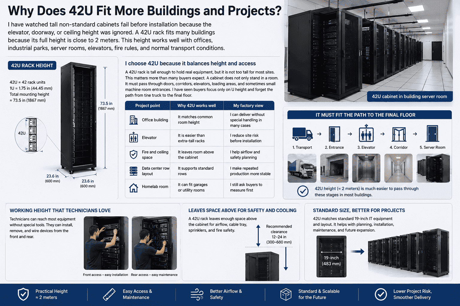 42U cabinet in building server room 42U cabinet in building server room