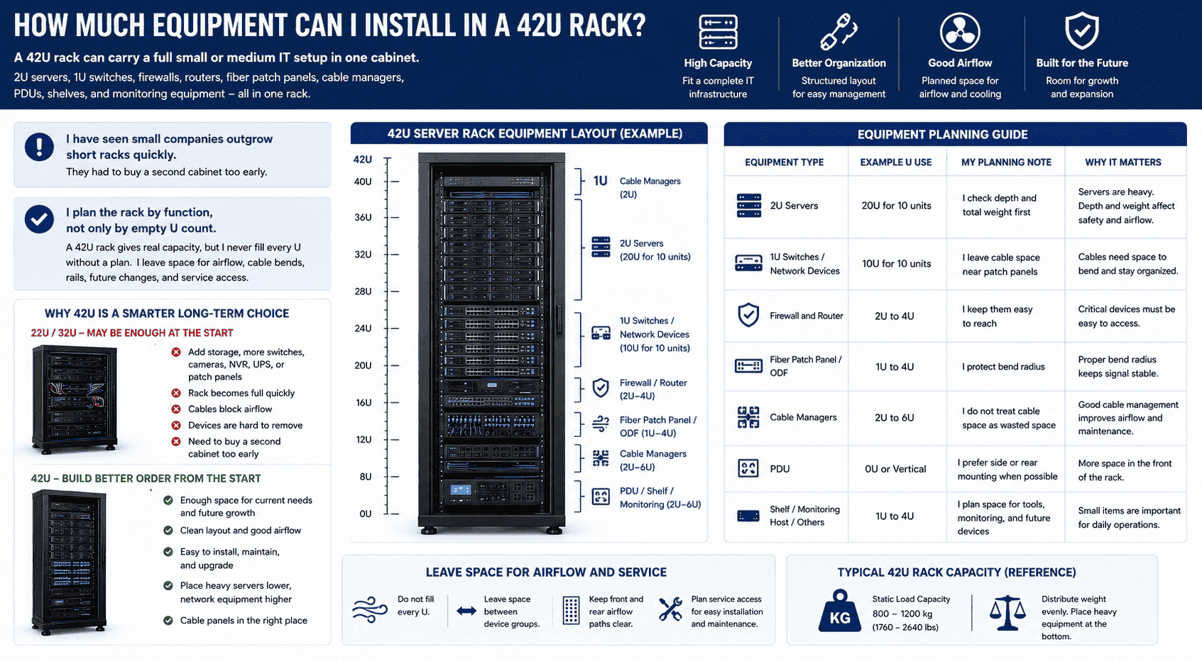 42U server rack equipment layout 42U server rack equipment layout
