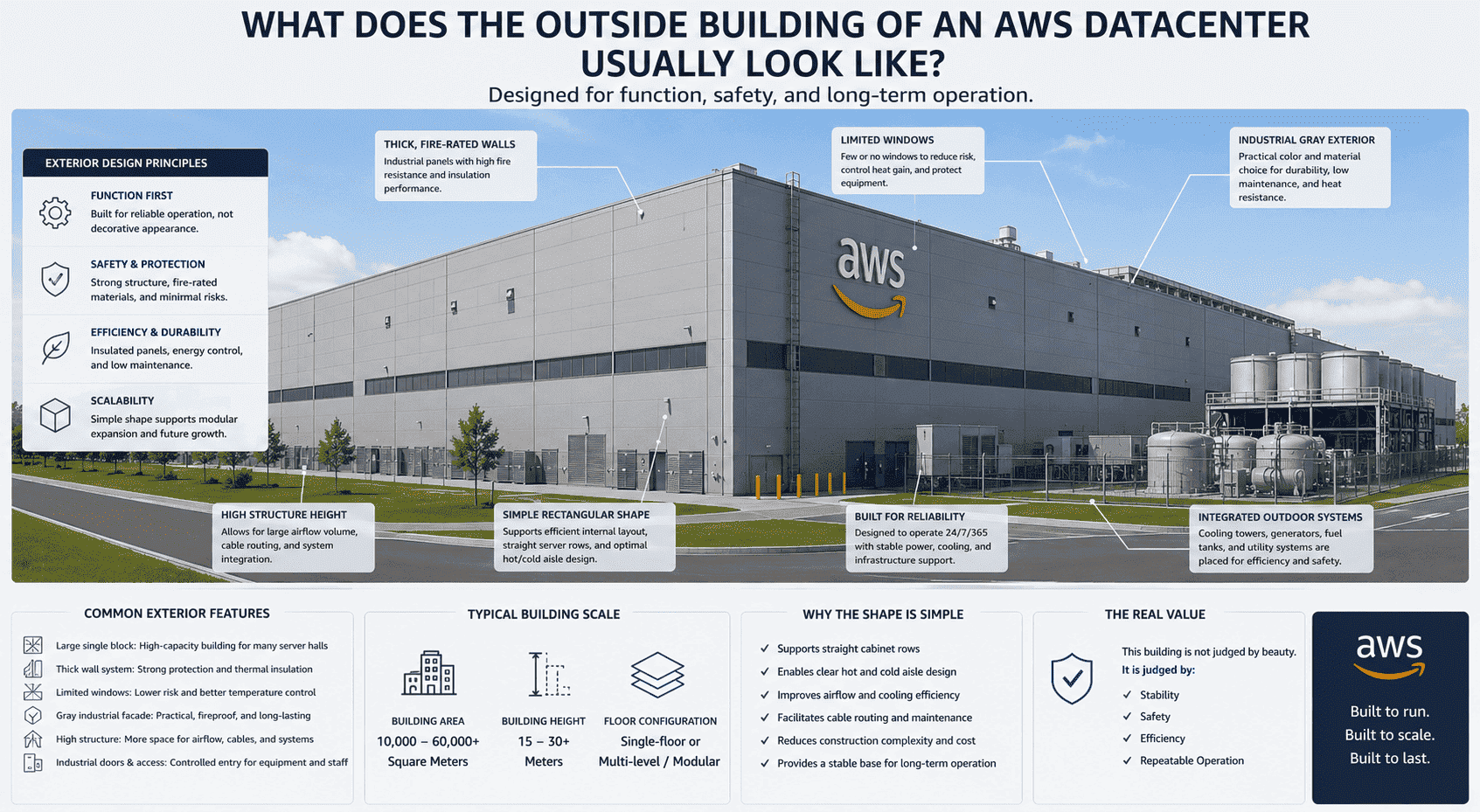 AWS datacenter exterior building AWS datacenter exterior building
