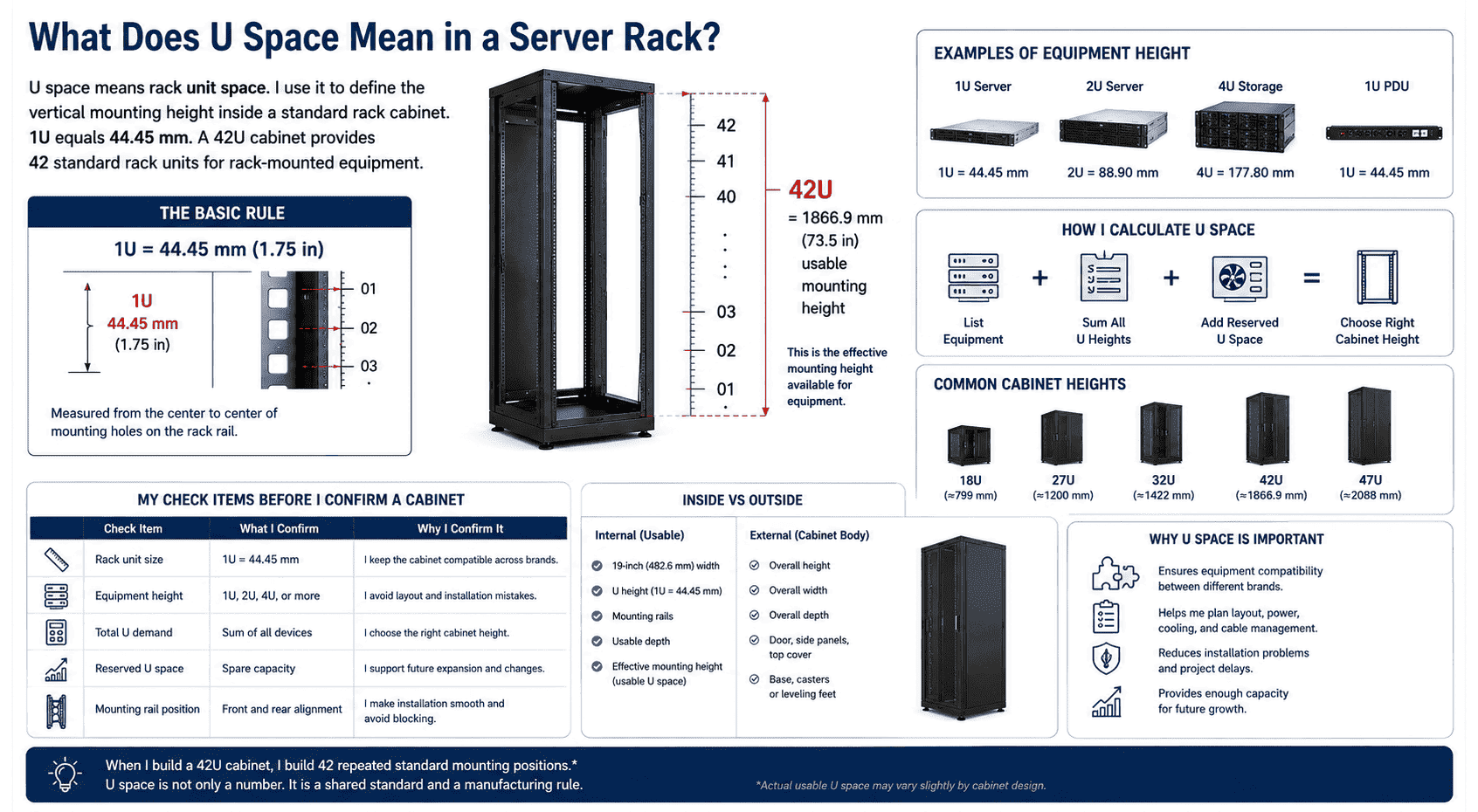 rack unit space inside server cabinet