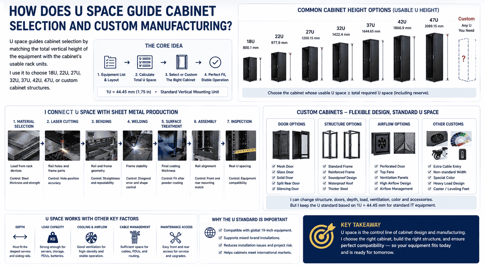 custom server cabinet U space manufacturing