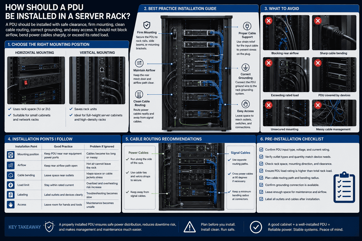 PDU installation in server rack cabinet PDU installation in server rack cabinet
