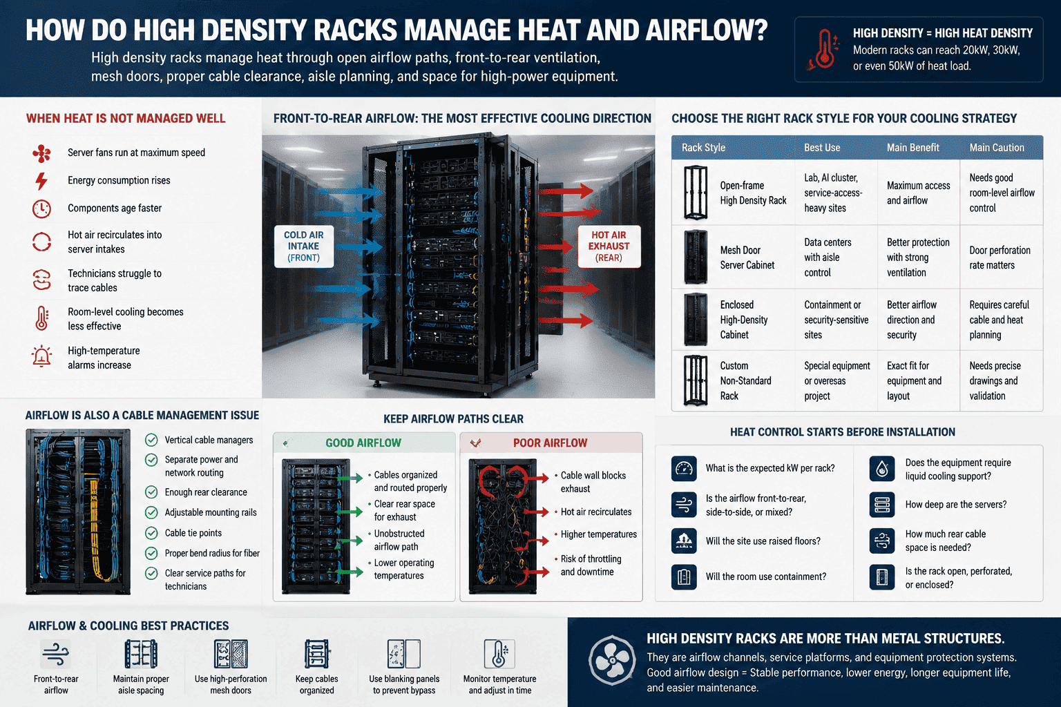 High density racks airflow and cooling design high density racks airflow cooling for AI server rooms