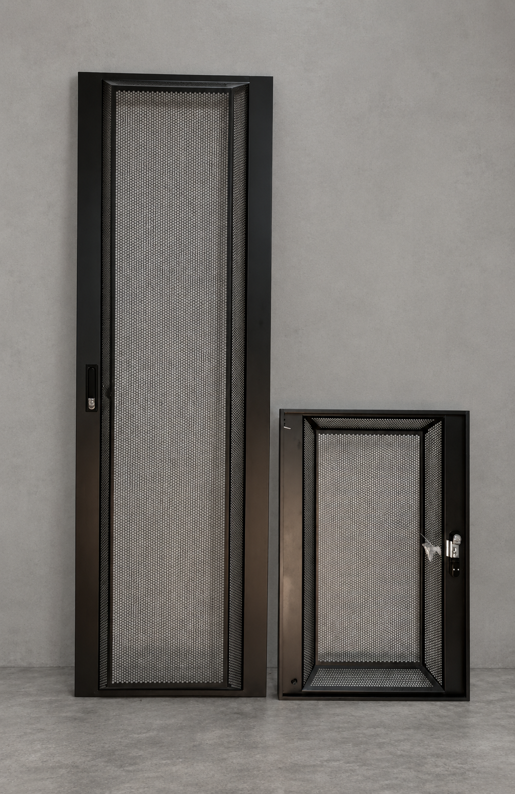 Wall-mounted cabinet and open frame rack