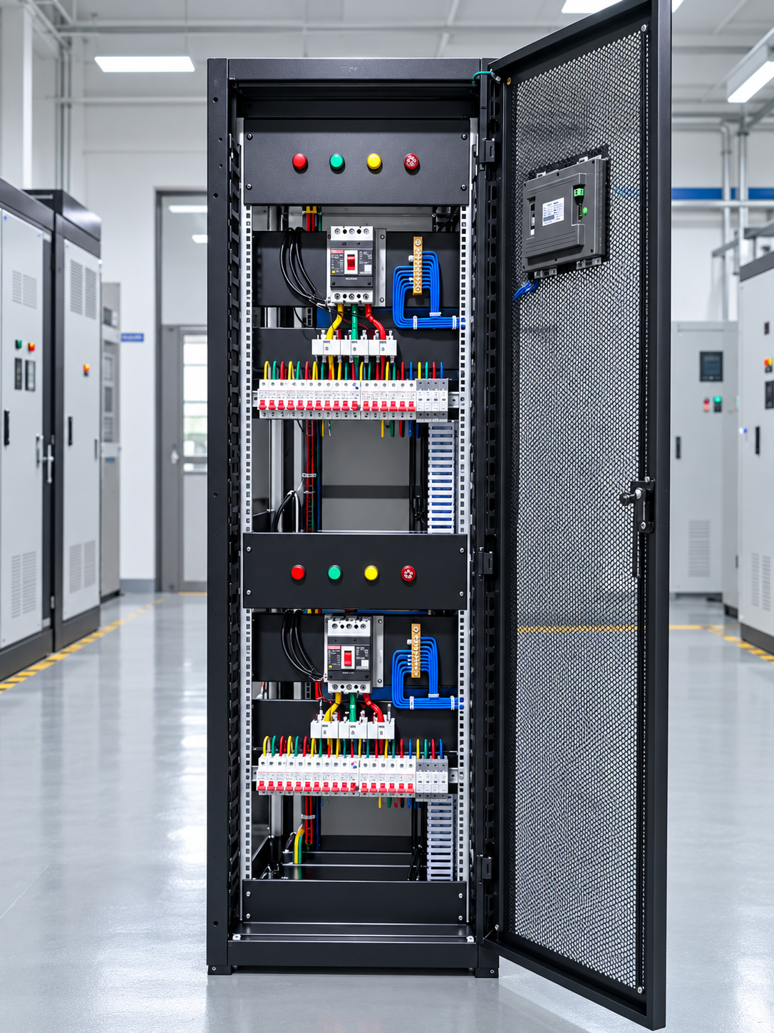 Power distribution cabinet in energy facility